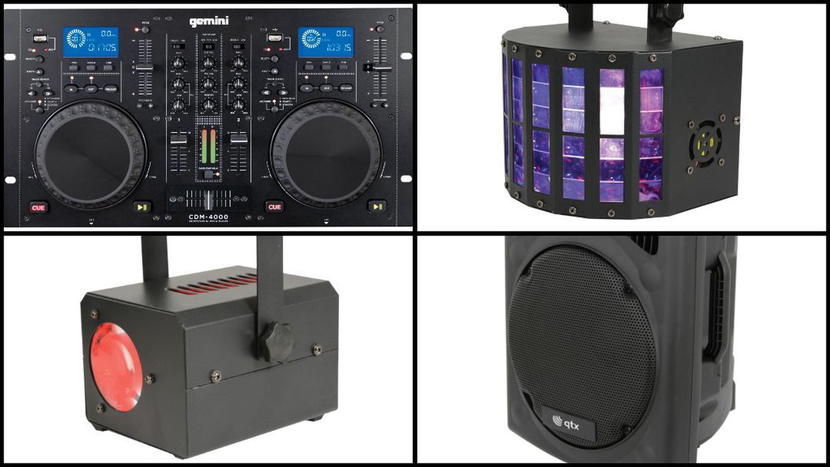 DJ Event Package – Player, Speakers, Lights & Smoke Machine