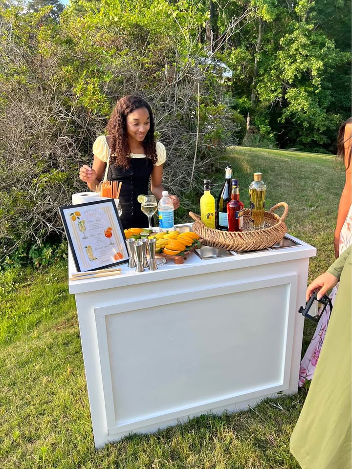 White Portable Event Bar with Food Pans