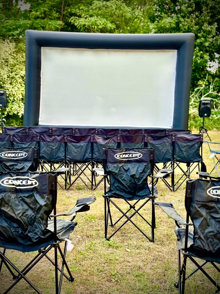Backyard Movie Party Setup